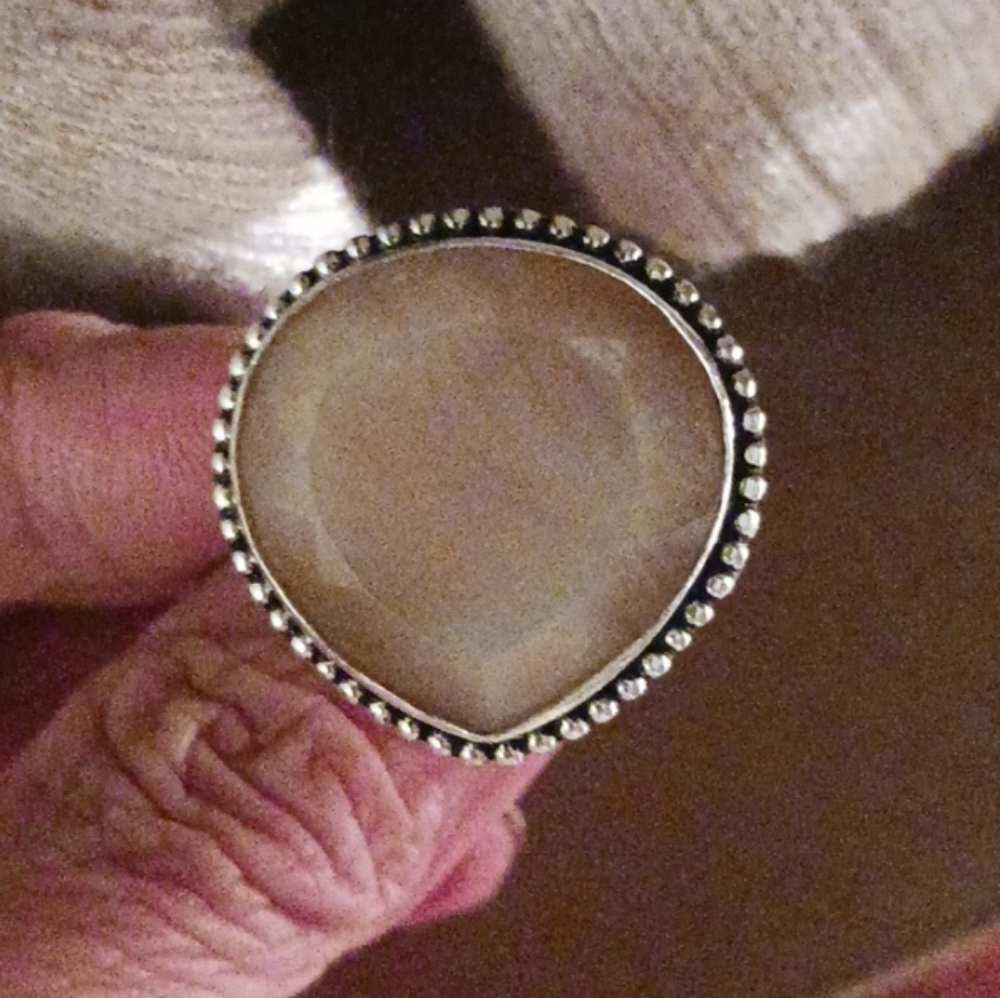 Sale!New! Peach Moonstone,925 sterling silver, ring!